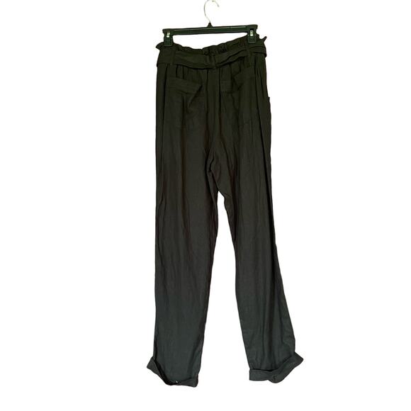 Mason & Belle Pants Bea Black Tapered Leg Linen Beach Belted Sz S Stitch Fix NEW - Picture 2 of 12